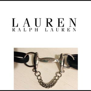 Lauren Ralph Lauren Equestrian Silver Belt Leather